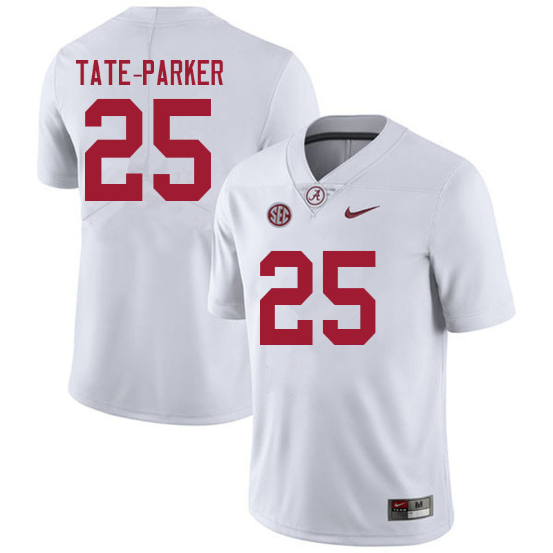 Alabama Crimson Tide Men's Jordan Tate-Parker #25 White NCAA Nike Authentic Stitched 2021 College Football Jersey TB16Y00FE